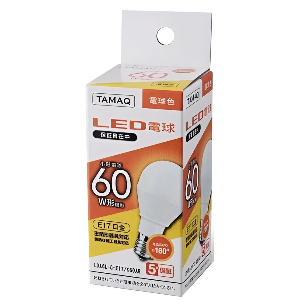 ＴａｍａＱ　ＬＥＤ電球　電球色　６０Ｗ形相当　ＬＤＡ６Ｌ－Ｇ－Ｅ１７／Ｋ６０ＡＲ