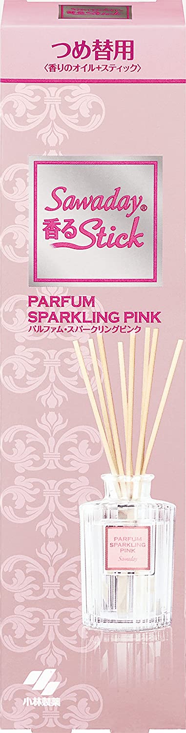 サワデー香るスティック　消臭芳香剤　パルファムスパークリングピンク　詰め替え用　７０ｍｌ