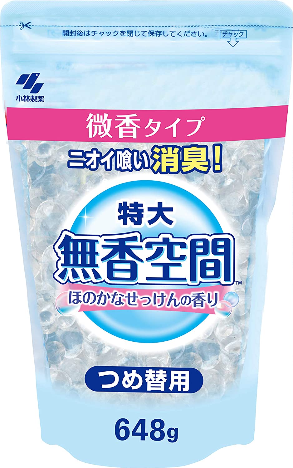 無香空間　ほのかなせっけんの香り　特大つめ替用　６４８ｇ