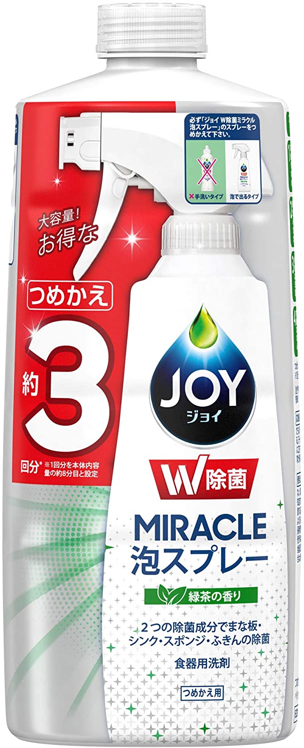 ジョイ　Ｗ除菌　ミラクル泡スプレー　緑茶の香り　つめかえ用　６３０ｍＬ